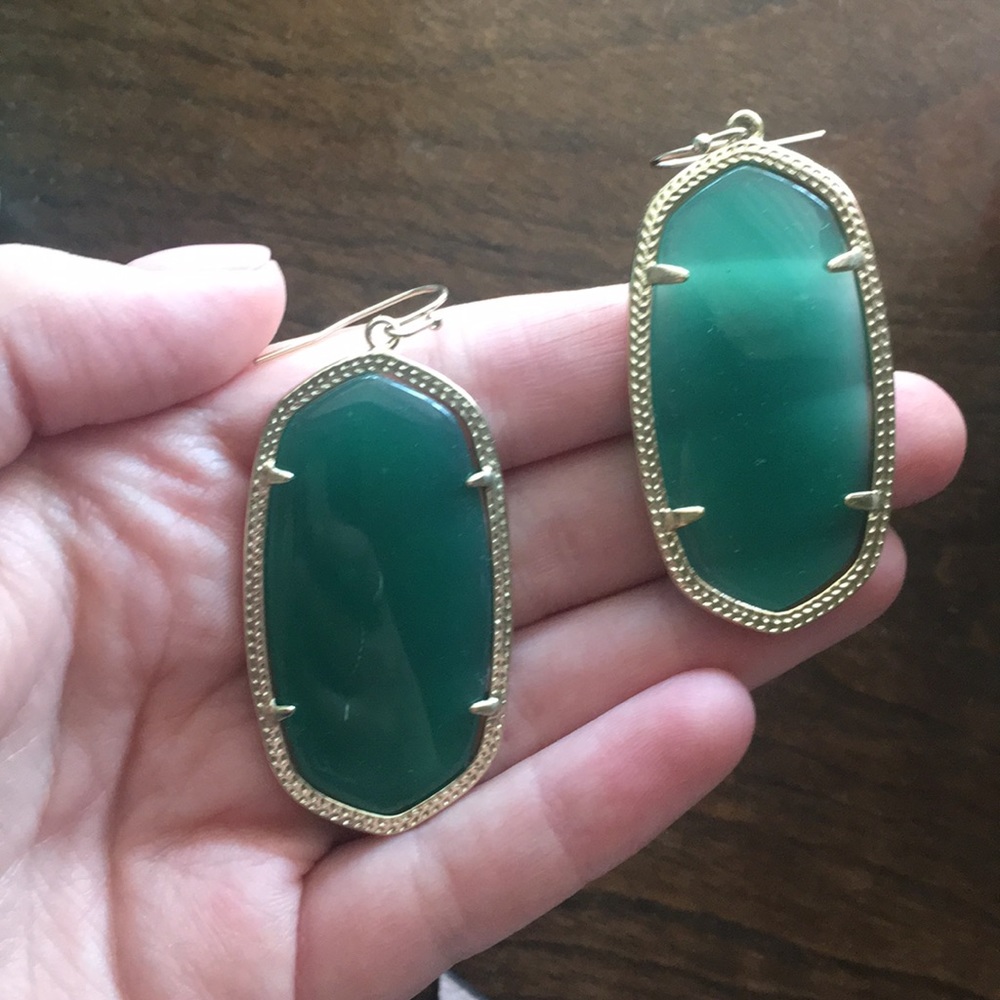 kendra scott green + gold earrings